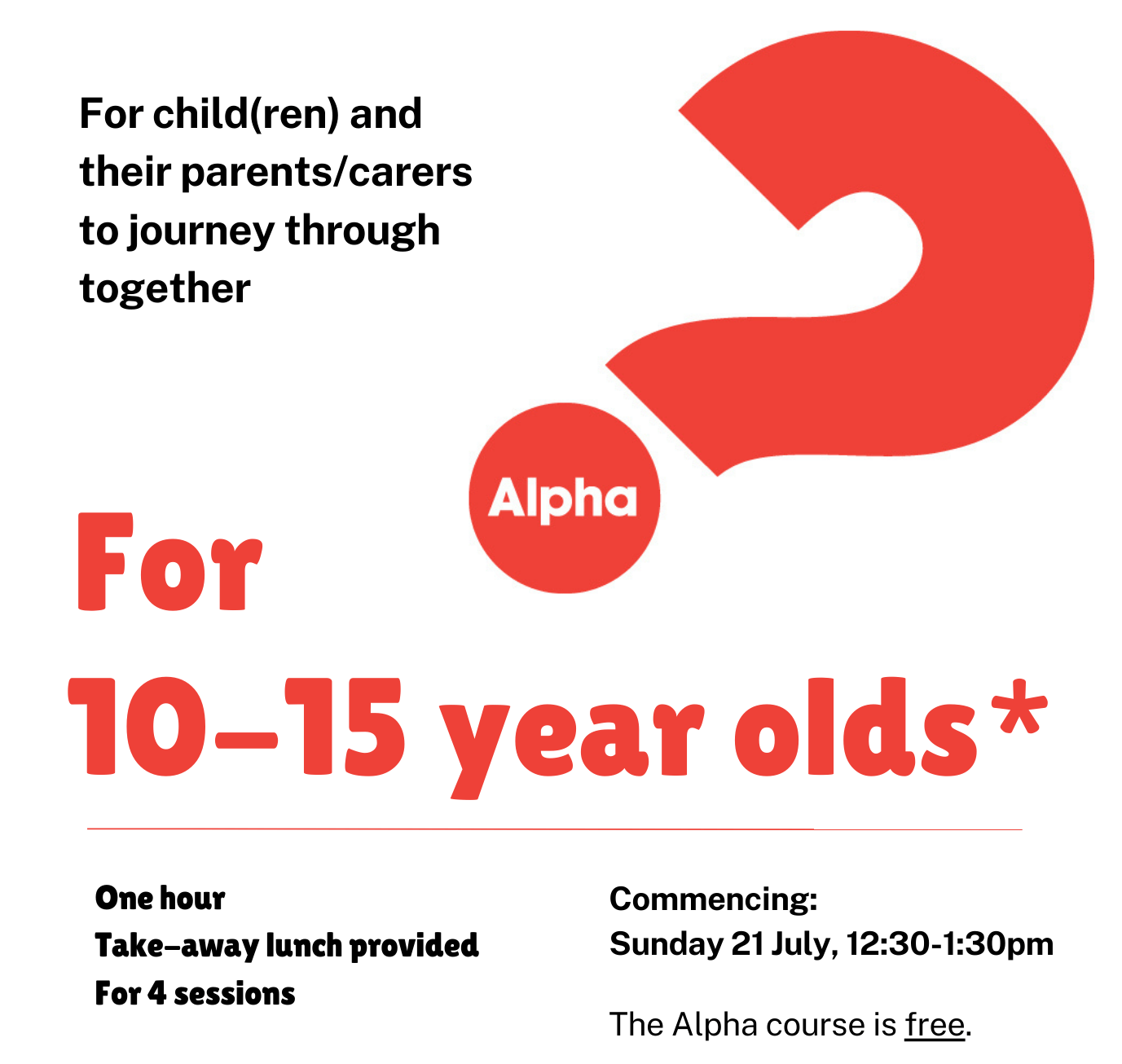 Alpha for 10-15 year olds and their parents/carers